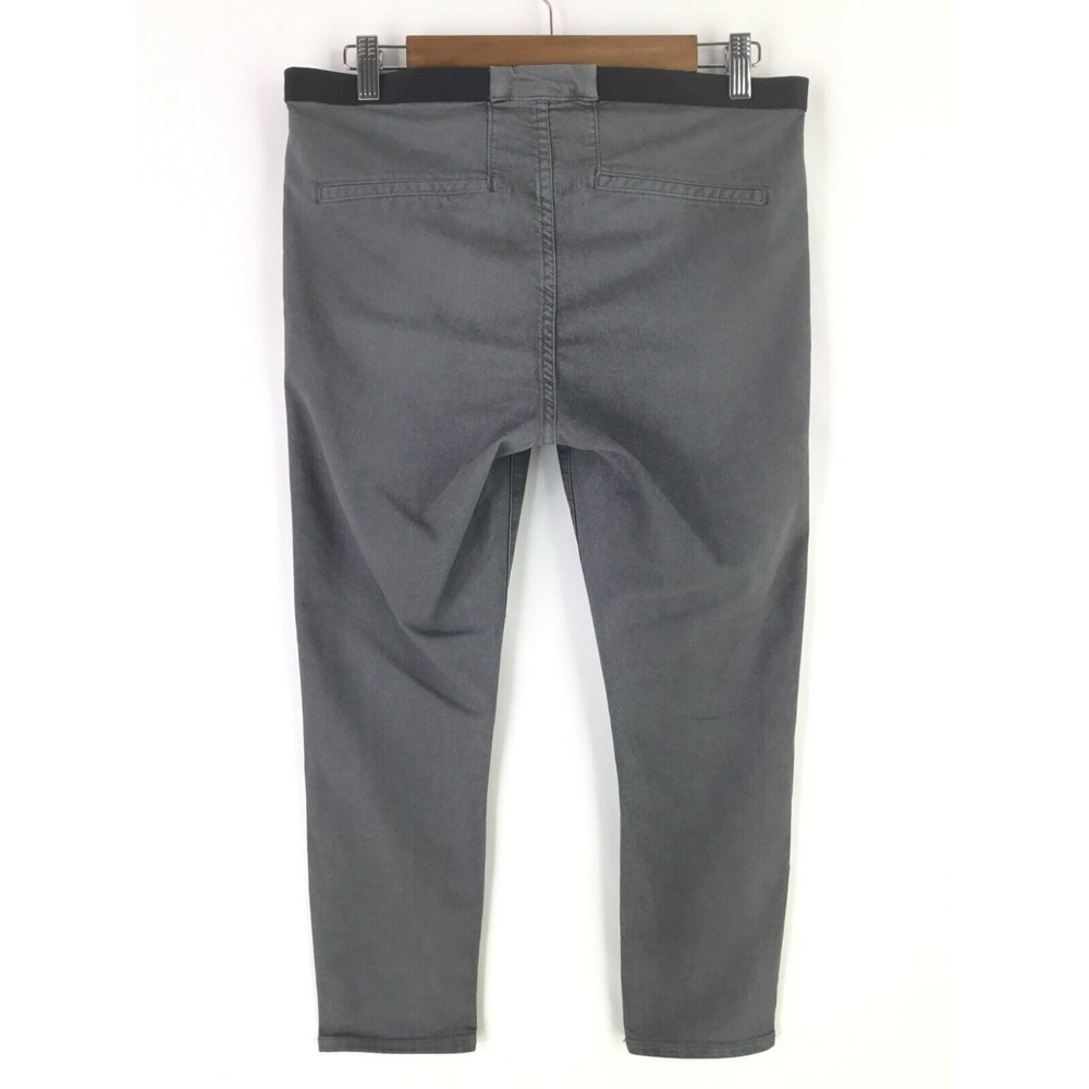 Helmut Lang Womens Pull-On Cropped Slim Jeans sz 31 Stretch Charcoal Grey USA - Picture 2 of 9
